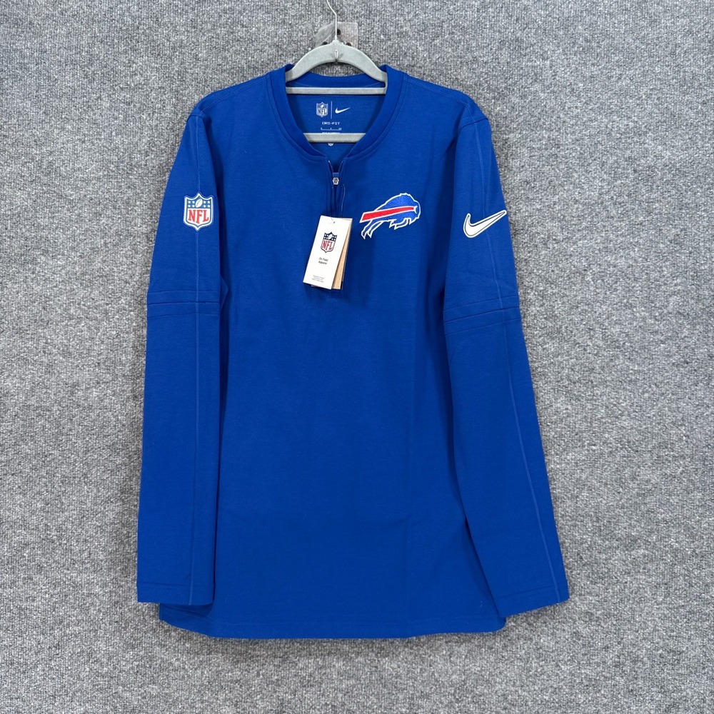 Buffalo Bills Nike Pullover Men Small Blue 1/4 Zip NFL Sweatshirt Shirt NEW
